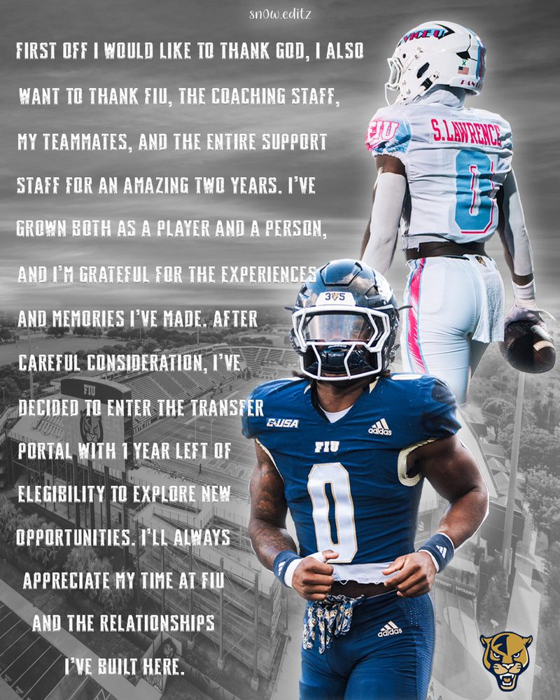 FIU transfer portal statement graphic by Snow Editz